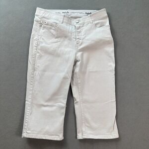 Rafaella Jeans Cropped Womens 12 White Weekend High Rise Straight Leg Denim